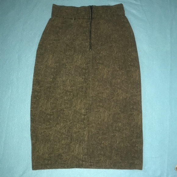 UNBRANDED vintage cotton skirt with pockets back bottom slit made in USA size M - Picture 2 of 8